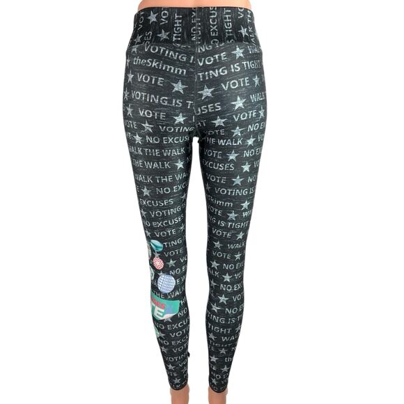 Terez Presidential Election Vote Multicolor Mid Rise Pull On Legging Pants Sz S - Picture 3 of 6